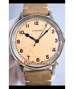 Montre Longines Heritage Military en acier inoxydable avec mouvement automatique suisse 