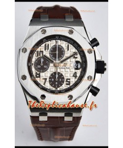 Audemars Piguet Royal Oak Offshore Cadran Blanc Chronographe Miroir 1:1 Réplique Montres - 904L Acier