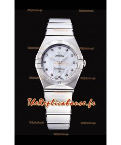 Omega Constellation Ladies Suisse Quartz Réplique 1:1 Miroir - Boîtier acier et cadran nacré 