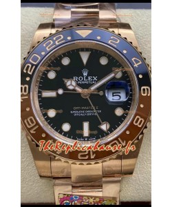 Rolex GMT Masters II M126715CHNR Or Everose Réplique Suisse Montre Miroir 1:1 - Acier 904L 