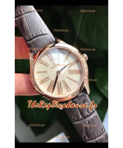 Omega De Ville Tresor Edition Montre Suisse à Quartz 36MM Boîtier Or Rose Cadran Blanc