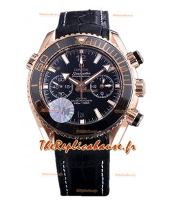 Omega Seamaster Planet Ocean 600M Sedna or Bracelet cuir 45.5MM Réplique miroir 1:1
