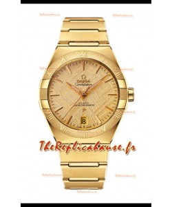 Omega Co-Axial Constellation Or Jaune Cadran Météorite Réplique miroir 1:1 41MM