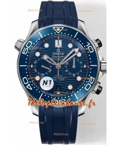 Omega Seamaster Co-Axial Master Chronograph Acier inoxydable Bracelet bleu 44MM Réplique miroir 1:1