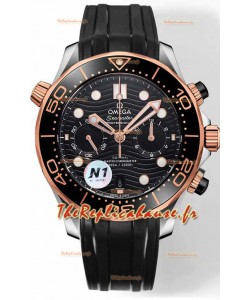 Omega Seamaster Co-Axial Master Chronograph Cadran noir bicolore 44MMRéplique miroir 1:1