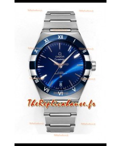 Omega Co-Axial Constellation Inox Blanc Cadran Bleu Réplique miroir 1:1 41MM