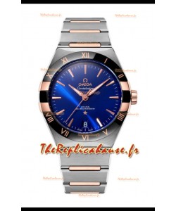Omega Co-Axial Constellation Deux tons Cadran Bleu Bourgogne Réplique miroir 1:1 41MM