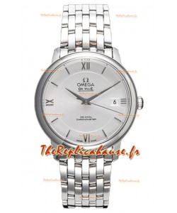 Omega De Ville Co-Axial Chronometer 36.8MM Montre Suisse Réplique avec cadran argenté 