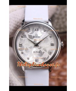 Omega De Ville Cadran Floral Mouvement à Quartz Suisse - Boîtier Acier 