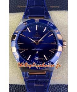 Omega Co-Axial Constellation 41MM 904L Montre réplique cadran bleu Miroir 1:1
