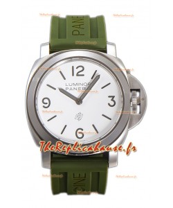 Panerai Luminor Base Logo PAM1087 Cadran blanc Qualité miroir 1:1 - Acier 904L - Bracelet caoutchouc