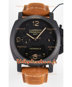 Panerai Super Clone Luminor Marina 42MM PAM441 GMT Boîtier en céramique Réplique Montre Suisse