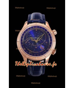 Montre Patek Philippe 6102R Grand Compilations Handwind Réplique Suisse - Lunette robuste cadran bleu