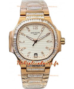 Patek Philippe Nautilus 7118R 35MM Cadran en or rose blanc Réplique miroir 1:1