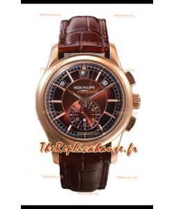 Patek Philippe 5205 Complications Moonphase Cadran Brun Réplique Montre suisse 1:1 