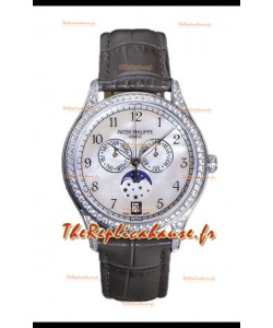 Patek Philippe Complications 4948G Calendrier Annuel Phase de Lune Cadran Perle Or Blanc Réplique Suisse 