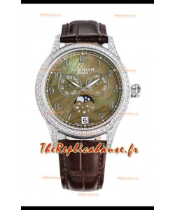 Patek Philippe Complications 4948G Quantième Annuel Phase de Lune Cadran Perle Or Blanc Réplique Suisse 