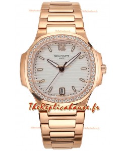Patek Philippe Nautilus 7118R 35MM Or Rose Cadran Blanc ontre réplique 1:1 