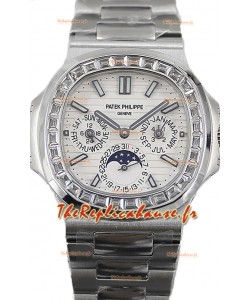 Patek Philippe Nautilus 5740 Calendrier Perpétuel Acier inoxydable Cadran Blanc Réplique Montre Suisse 