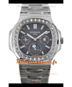 Patek Philippe Nautilus 5740 Calendrier Perpétuel Acier inoxydable Cadran Gris Montre réplique suisse 