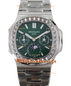 Patek Philippe Nautilus 5740 Quantième Perpétuel Acier Cadran Vert Montre réplique suisse 