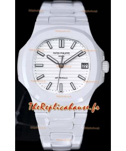 Patek Philippe Nautilus 5711 AET Rémoulé Céramique Blanche Edition Cadran Blanc Réplique Montre Suisse