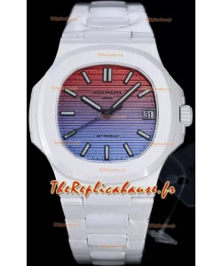 Patek Philippe Nautilus 5711 AET remoulé Edition Céramique Blanche Cadran Dégradé montre Suisse Réplique