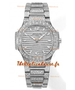 Patek Philippe Nautilus 7118R 35MM 1:1 Montre sertie de diamants en boîtier acier 