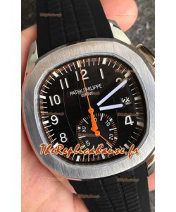 Patek Philippe Aquanaut 5968 Chronographe boîtier acier aiguilles orange mouvement automatique suisse