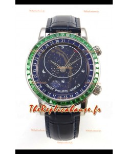 Patek Philippe Grand Complications 6102 Cadran bleu Diamants verts Réplique suisse 