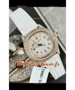 Patek Philippe Superclone Aquanaut 5069R Mossanites Montre sertie en or rose