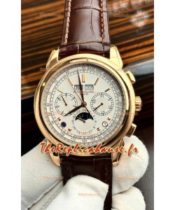 Patek Philippe Grand Complications 5270 Réplique Montre Suisse en Boîtier Or Rose Cadran Blanc
