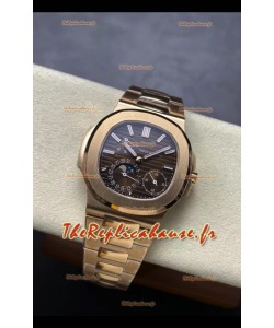 Patek Philippe Super Clone Nautilus 5712/R Montre de qualité 1:1 avec cadran marron et bracelet or