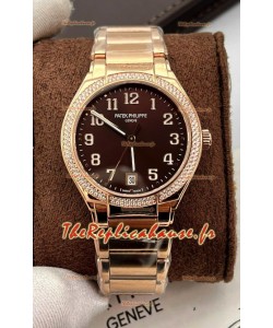 Patek Philippe Twenty-4 Cadran vert Boîtier or rose Réplique montre 1:1 36MM