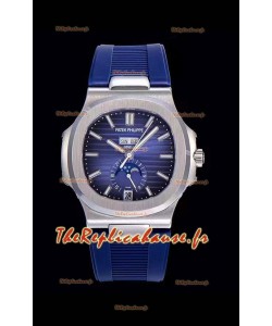 Montre Patek Philippe Nautilus 5726A 1:1 Montre suisse à miroir cadran bleu bracelet en caoutchouc 