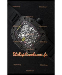 Montre Richard Mille RM35-2 Rafael Nadal Etui en Carbone Forgé avec Bracelet en caoutchouc noir