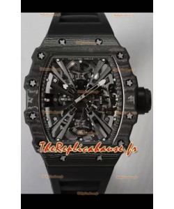 Richard Mille RM12-01 Boîtier en fibre de carbone Mouvement Tourbillon Véritable Montre Réplique 1:1