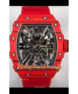 Richard Mille RM12-01 Montre réplique 1:1 à mouvement tourbillon authentique avec boîtier en fibre de carbone