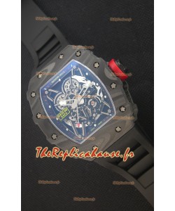 Richard Mille RM035-2 Rafael Nadal Boîtier en Carbone forgé avec Couronne Rouge