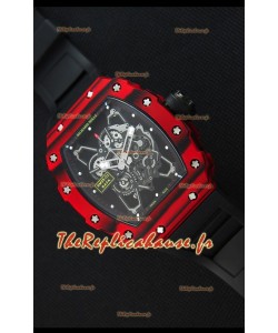 Richard Mille RM35-01 Montre avec boîtier en Un morceau de Carbone forgé rouge et bracelet Noire