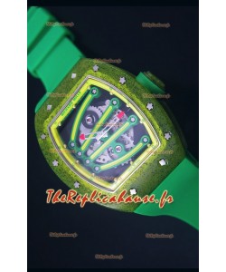 Montre Replica Suisse RM059 Yohan Blake Richard Mille avec Boitier en Carbone Forgé avec une Lunette Jaune