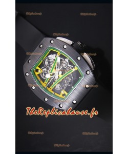 Montre Replica Suisse avec Lunette Jaune/Vert avec Boitier en Céramique RM061 Richard Mille
