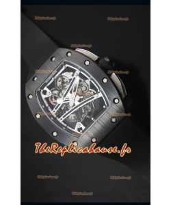 Montre Replica Suisse avec Lunette Noire et Blanche avec Boitier en Céramique RM061 Richard Mille