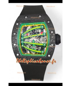 Richard Mille Super Clone RM59-01 Boîtier carbone NTPT Cadran vert Réplique Montre Suisse