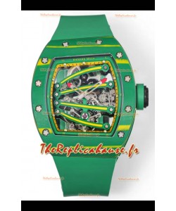 Richard Mille Super Clone RM59-01 Boîtier carbone NTPT vert Réplique Montre Suisse