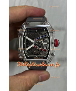 Richard Mille Super Clone RM67-02 Boîtier saphir Montre caoutchouc gris