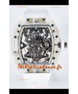 Richard Mille Super Clone 56-01 Montre avec boitier saphir transparent avec tourbillon véritable 