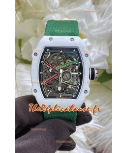 Richard Mille Super Clone RM67-02 Montre TPT 37 Grammes Quartz Blanc Bracelet Vert