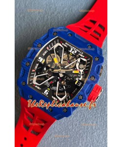 Richard Mille RM35-03 Rafael Nadal Edition Montre réplique 1:1 avec boîtier en fibre de carbone et bracelet rouge
