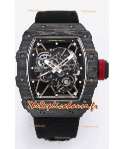Richard Mille RM35-01 Rafael Nadal - Montre Super Clone Tourbillon Véritable - Boîtier en Fibre de Carbone